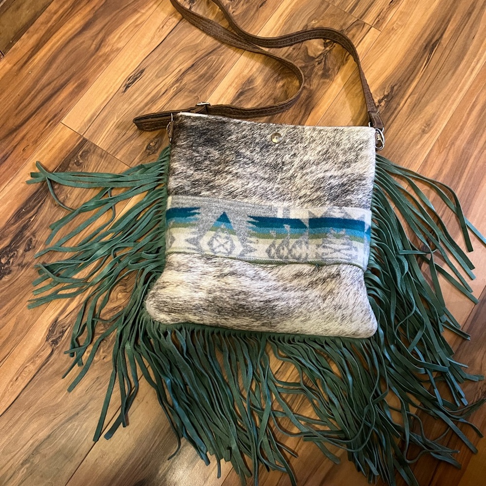 Fringed Leather Crossbody Bag